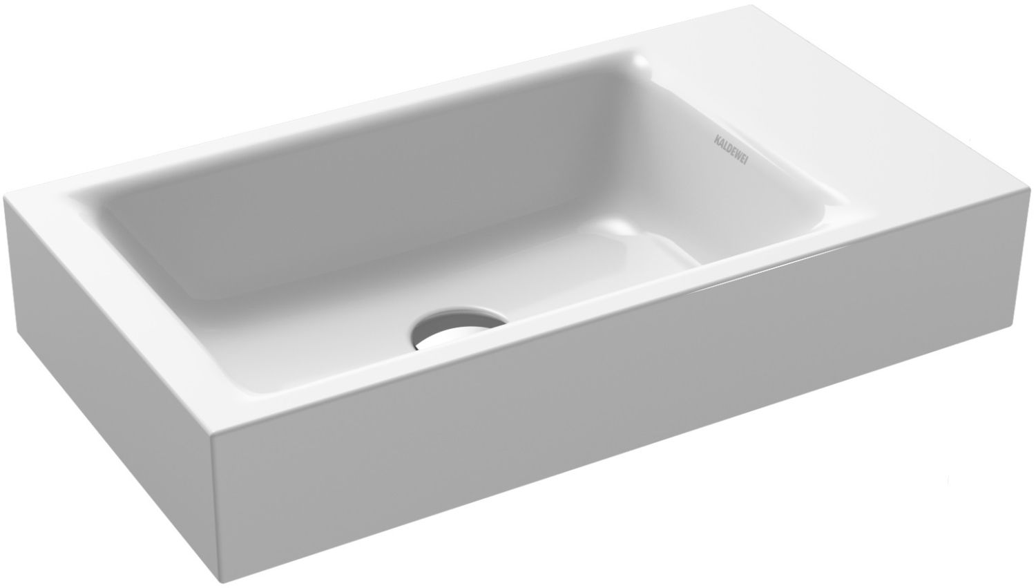 Kaldewei Puro umywalka 55x30 cm ścienna prostokątna model 3162 prawa biała 901206303001