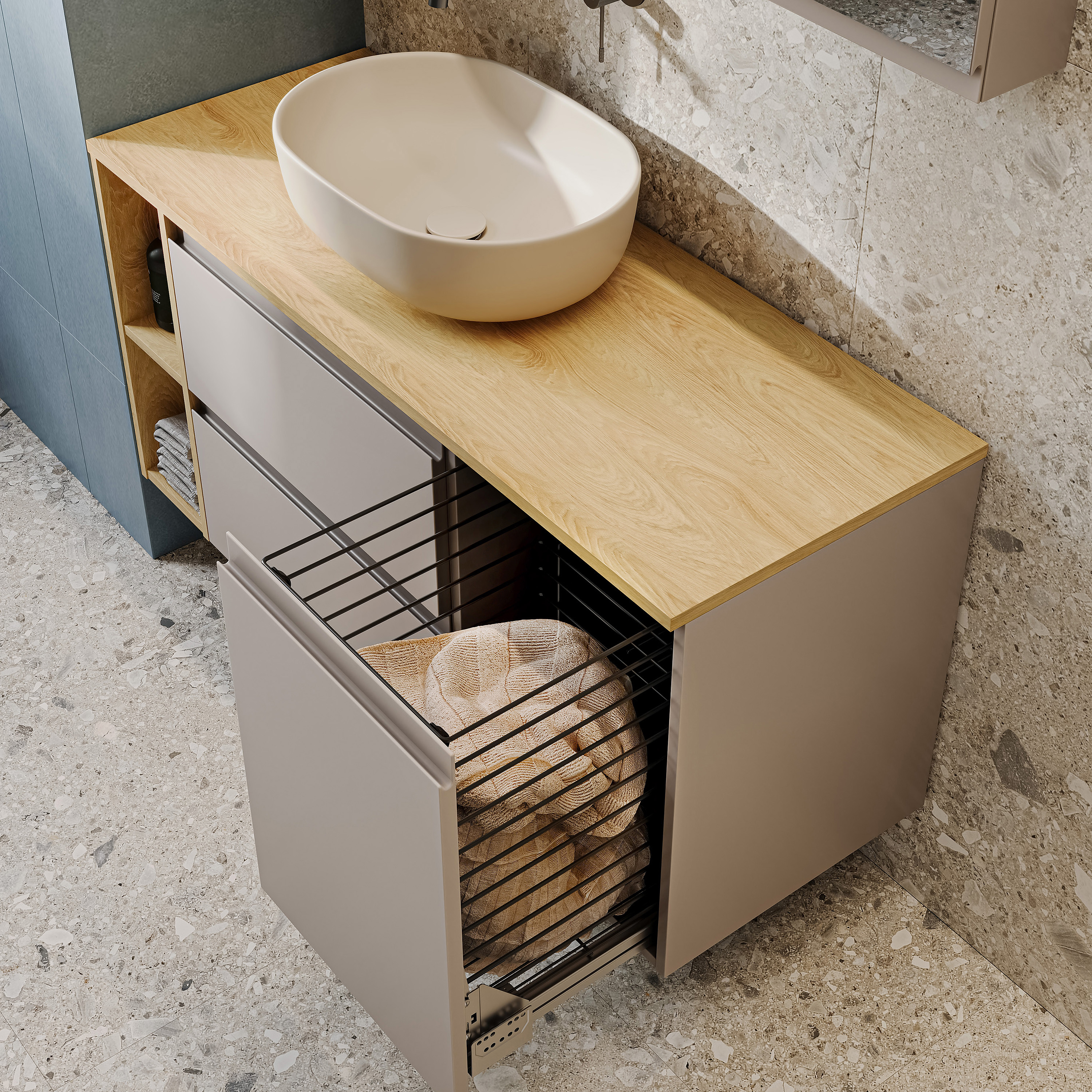 Cersanit Moduo szafka 59,5x14,4x80 cm z lustrem kaszmir S590-109-DSM - Wysyłka w 24h