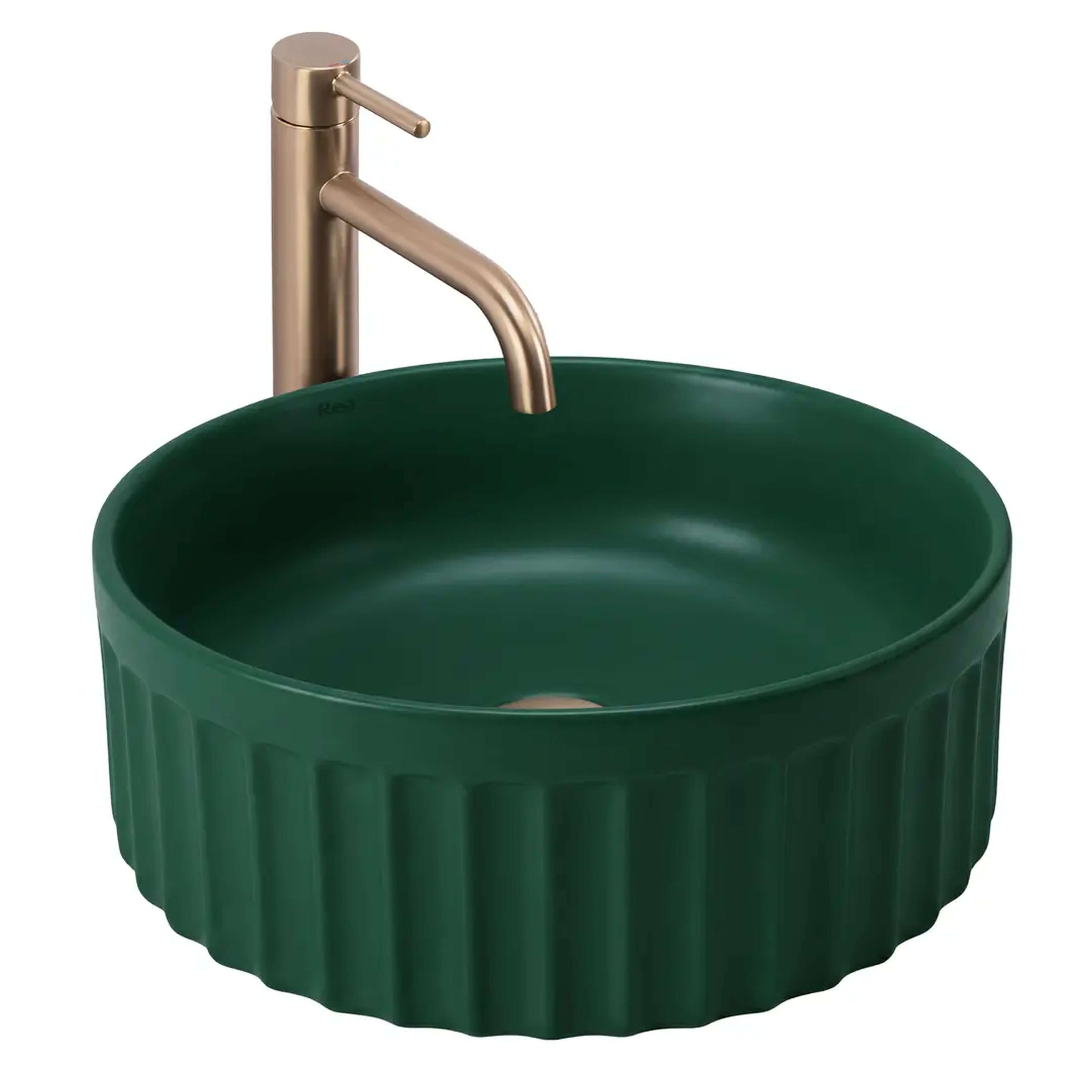 Rea Duo umywalka 38x38 cm okrągła nablatowa Matcha Matt REA-U3605
