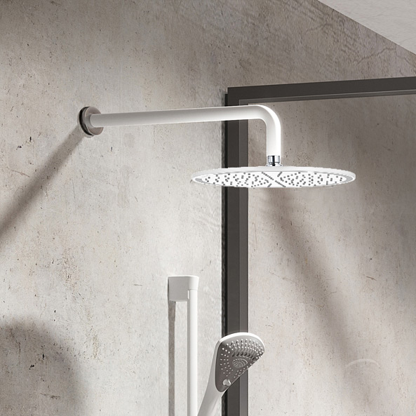 Kludi A-QA ramię prysznicowe 40 cm ścienne biały/chrom 6651491-00