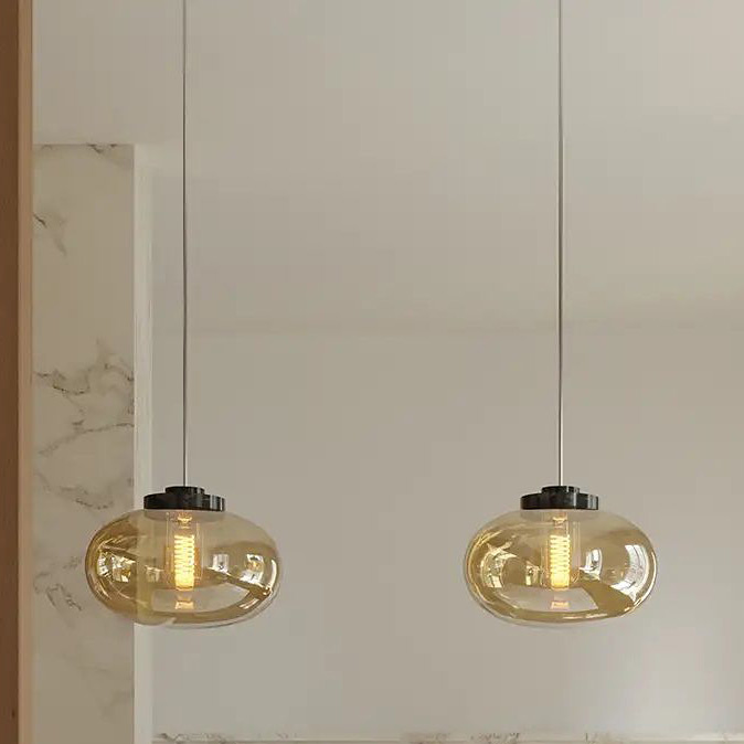 MaxLight Palloncini lampa wisząca 1x7 W czarna-bursztynowa P0516