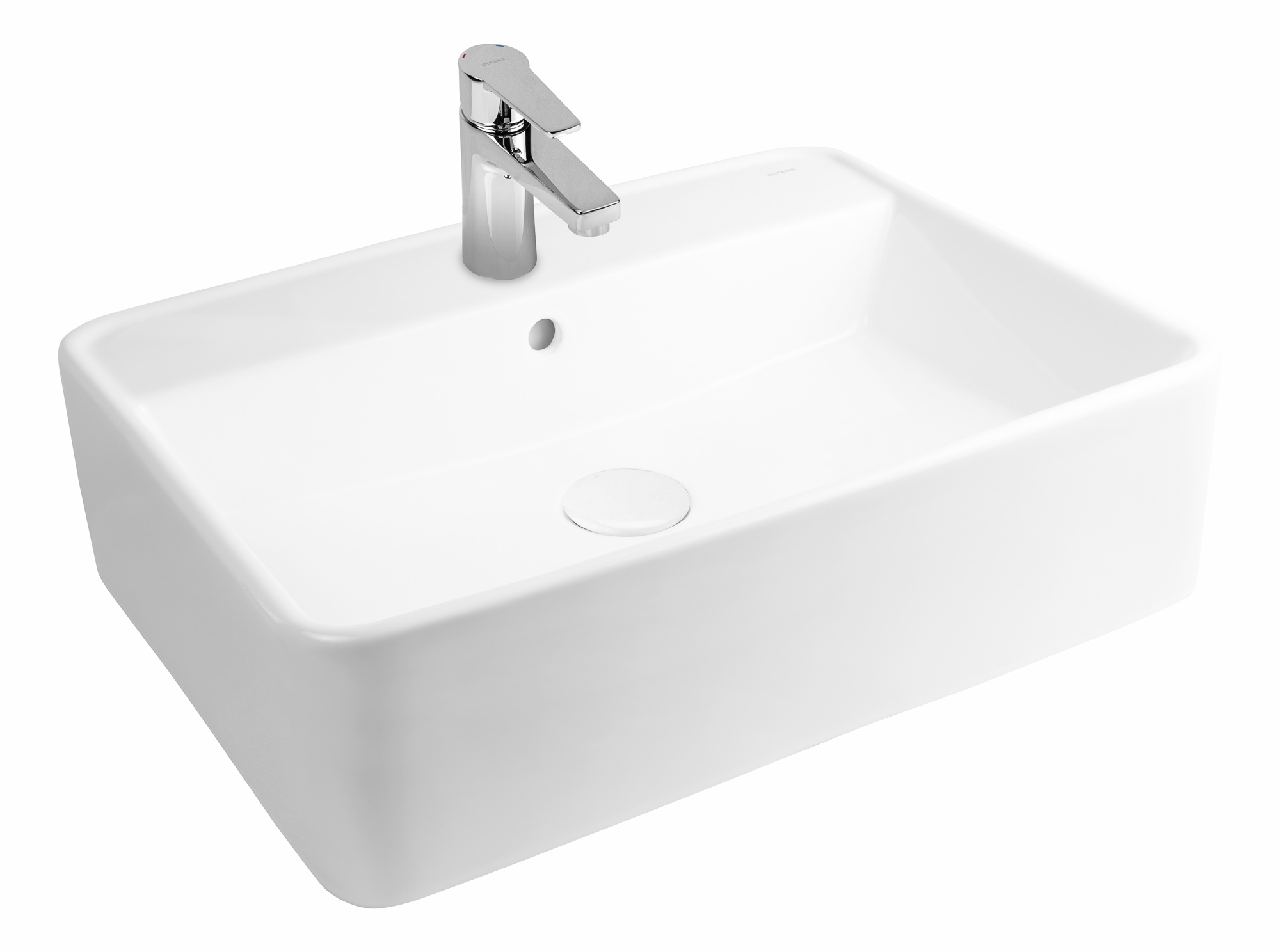 Oltens Duve umywalka 58x45 cm prostokątna ścienna-nablatowa biała 41312000 - Wysyłka w 24h