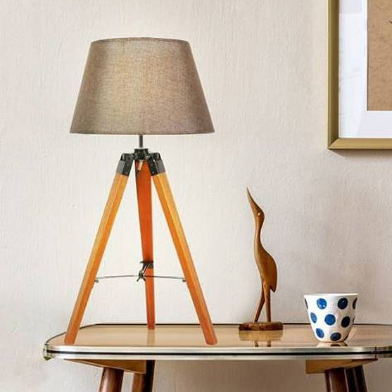 Candellux Lugano lampa stołowa 1x60W drewno/brązowy 41-31211