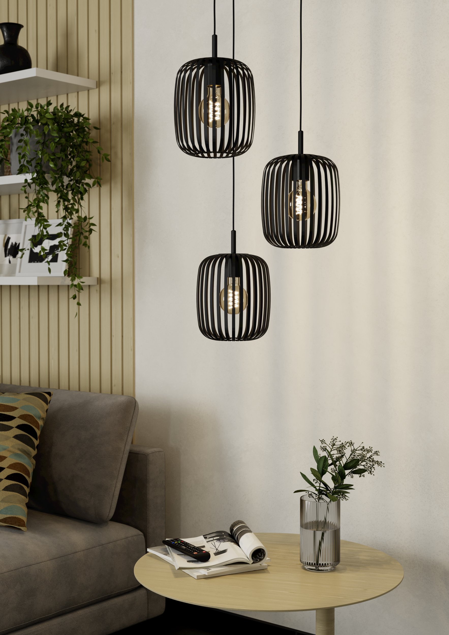Eglo Romazzina lampa wisząca 3x40 W czarna 900686