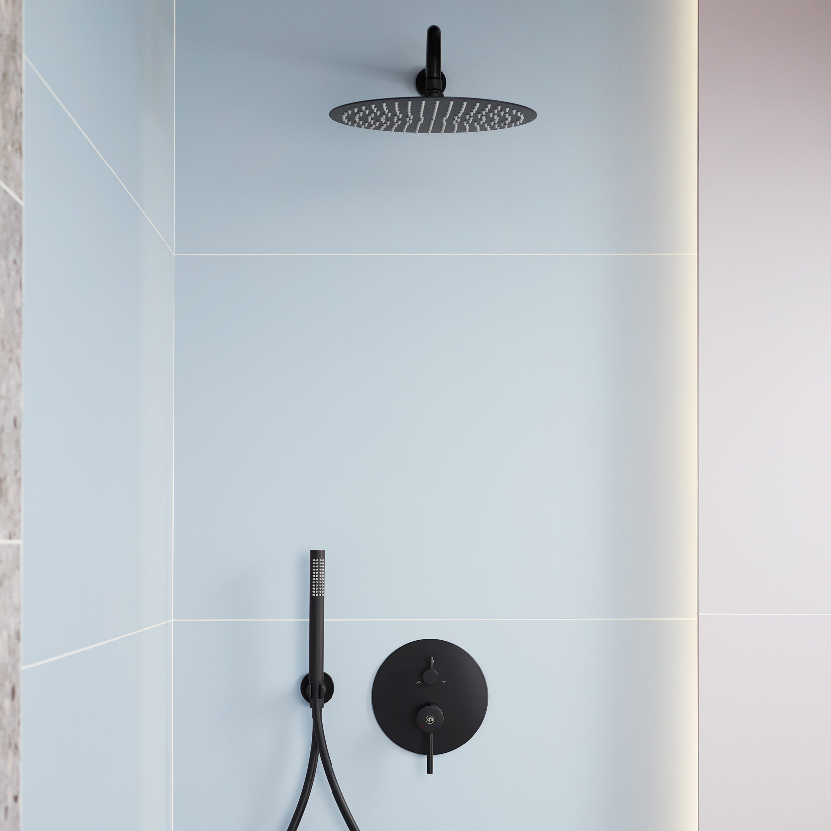 KFA Armatura Moza Black zestaw prysznicowy podtynkowy z deszczownicą czarny mat 5039-501-81 - Wysyłka w 24h