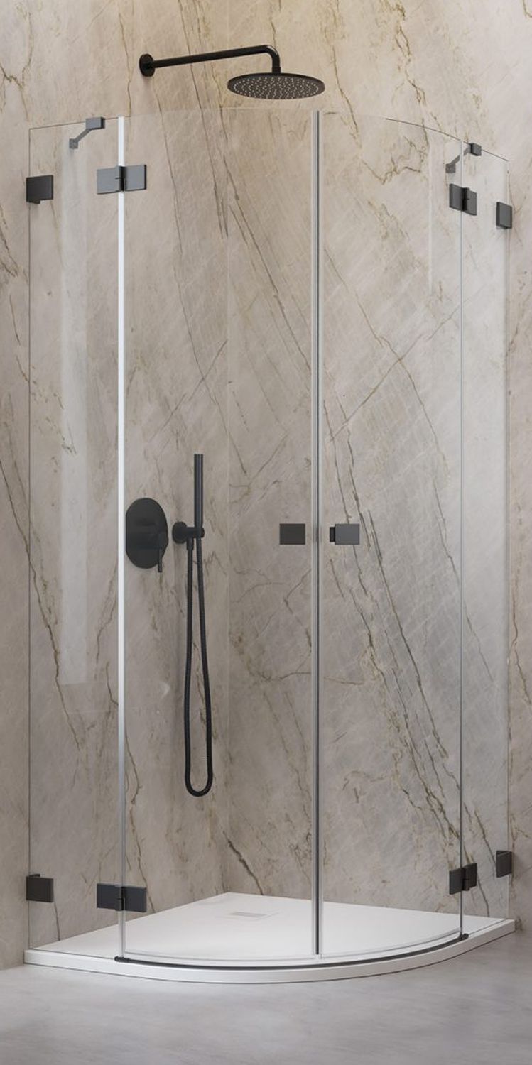 Darmowa Dostawa - Kabina prysznicowa część prawa 90x90 cm półokrągła szczotkowany/szkło przezroczyste Radaway Essenza Pro Brushed Gunmetal PDD 