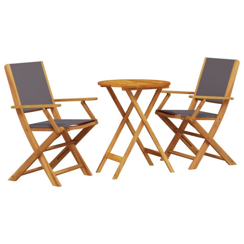 Zestaw mebli ogrodowych bistro WaszeMeble akacja szary składany WM-3281797 1 kpl