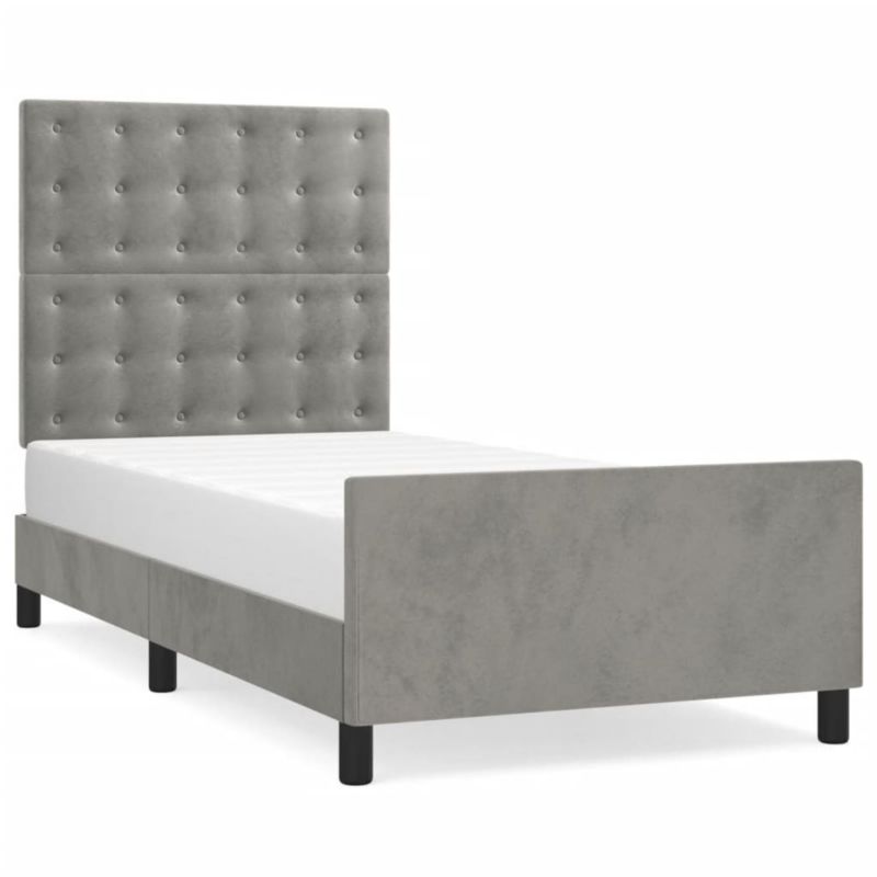 Łóżko tapicerowane WaszeMeble 90x200 cm jasnoszara WM-3125977 1 szt.