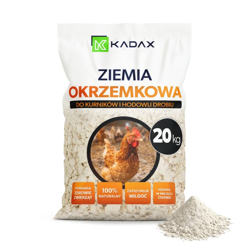 Ziemia KADAX okrzemkowa do kurników dla drobiu 20 kg 1 szt.