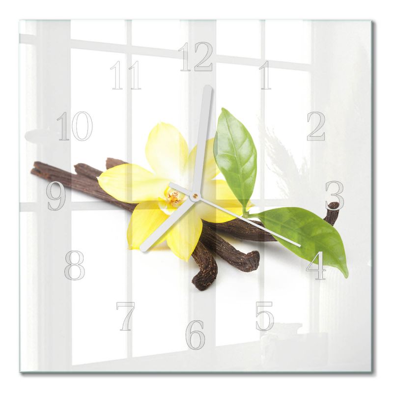 Zegar Ścienny Do Kuchni Tulup 30x30 cm z Białymi Wskazówkami Orchidea Waniliowa 1 szt.