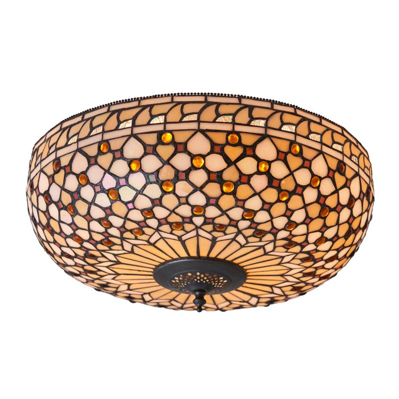 Plafon szklane koraliki Tiffany MILLE FEUX okrągły 45 cm brązowy 2xE27x20W IP20 - 1 szt.