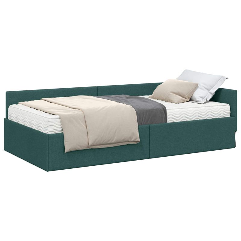 Łóżko Tapicerowane WaszeMeble z Materacem 100x200 cm Zielone WM-3393609 1 szt.
