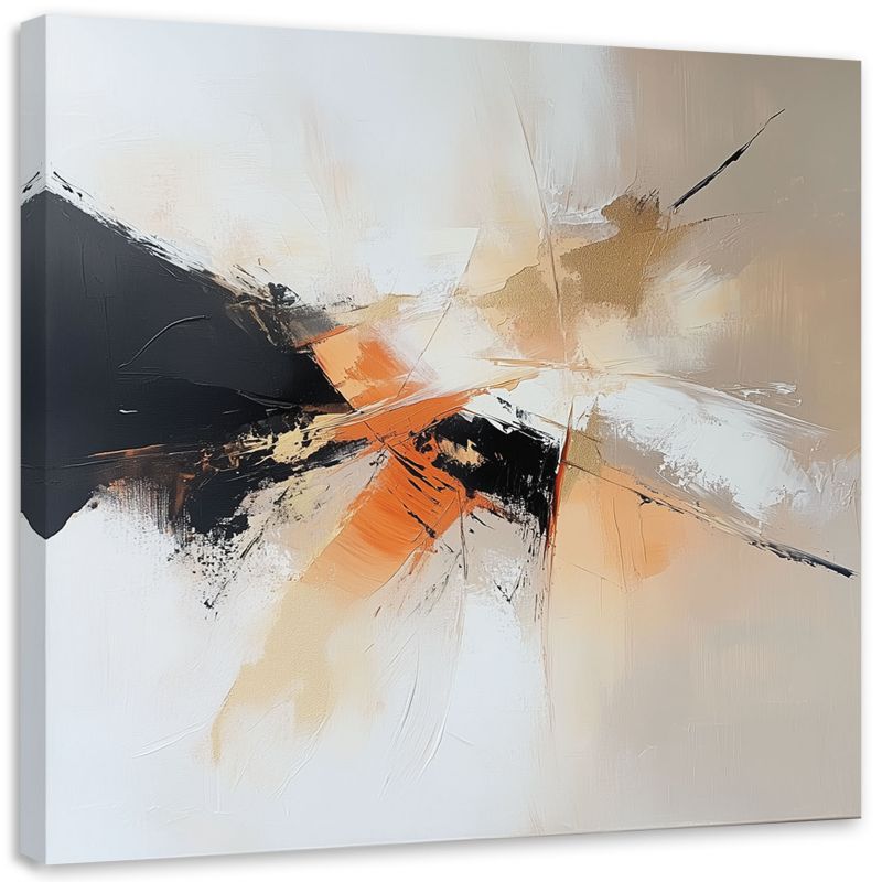 Obraz do salonu sypialni Feeby Abstrakcja beżowo pomarańczowa 30x30cm 1szt