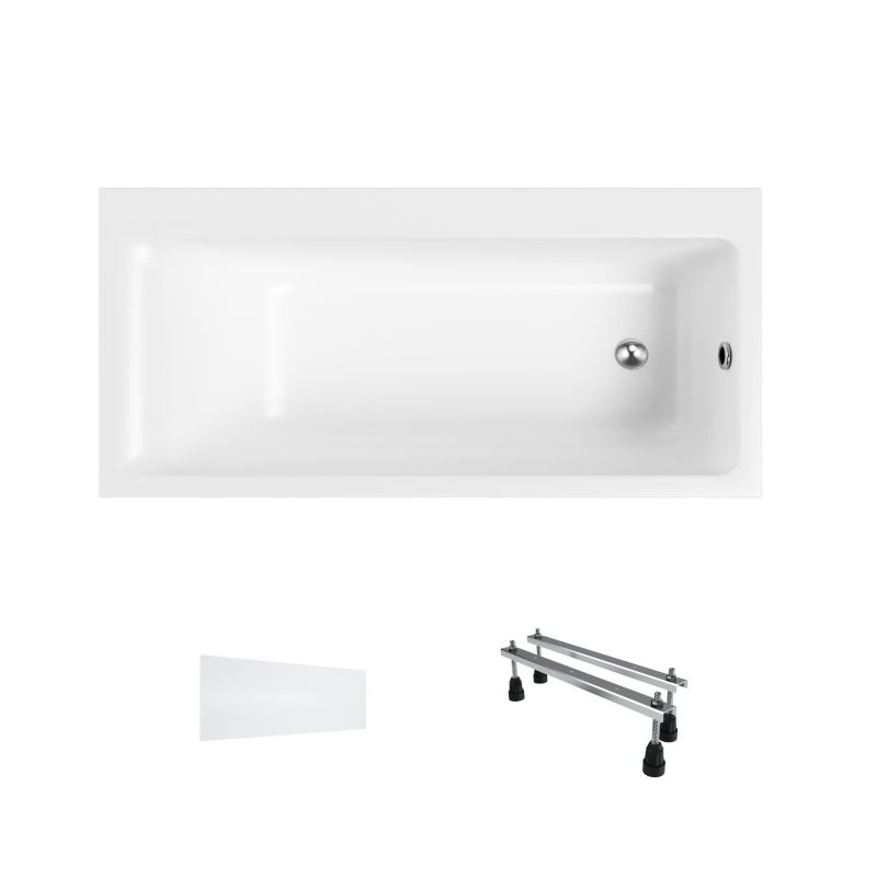 Wanna akrylowa Helmken Seraphina 160x80 PRAWA z akrylu lanego, ze wzmocnionym korpusem + Panel biały + Nóżki / 3512160R, 1 kpl
