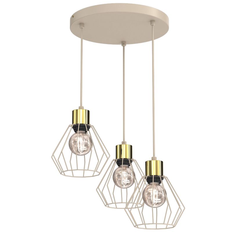 Lampa wisząca Luminex Parkla beżowa 3xE27x15W IP20 wym:110x45x45cm - 1 szt.