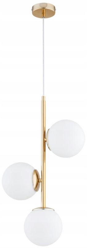 Lampa Wisząca Sufitowa Elko-Lighting Zwis 1-Punktowy Owal Złota Białe Szklane Kule MIlo E27 1 szt