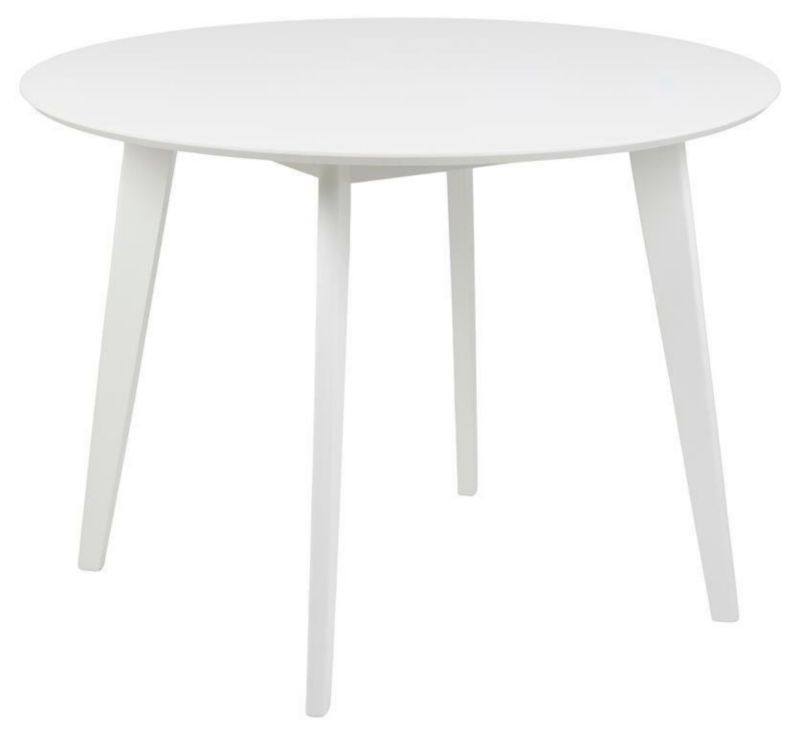 Stół Roxby ACTONA stół okrągły do salonu do jadalni nowoczesny biały blat dąb minimalistyczny 105 cm 1 szt.