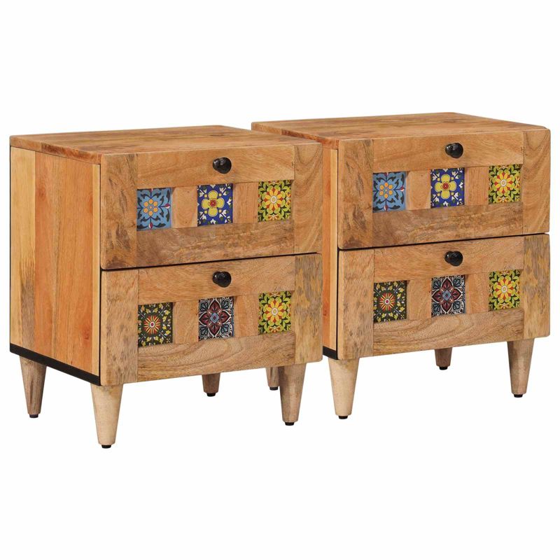 Szafki nocne WaszeMeble drewniane brązowe WM-4018259 2 szt.