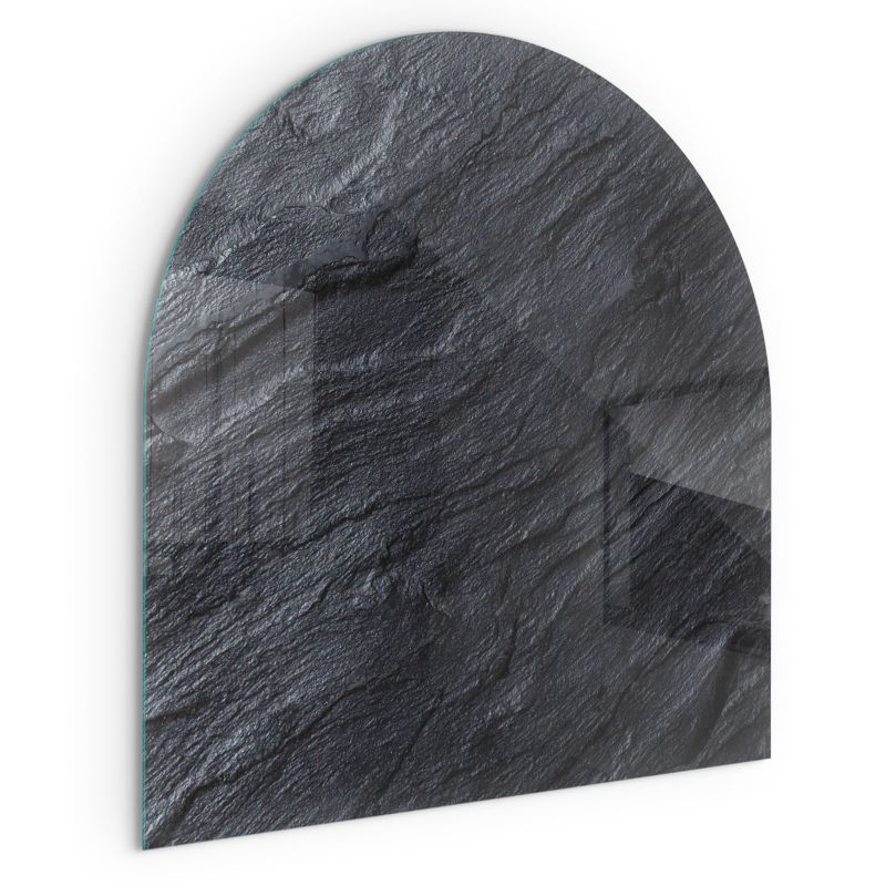 Szklana Podkładka Pod Kominek Półowalny Wallfluent 100x100 cm Struktura kamiennej faktury 1 szt.