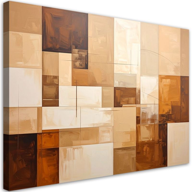 Obraz do salonu sypialni biura loftu Feeby Abstrakcyjne geometryczne formy w beżu 60x40cm 1szt