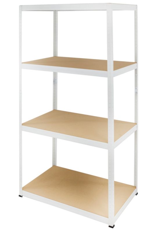 Regał metalowy MODO24 magazynowy garażowy biały helios 180x75x30cm 4 półki po 400 kg 1 szt.