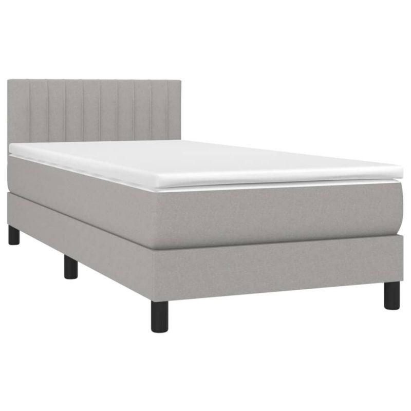 Łóżko kontynentalne WaszeMeble 90x190 cm jasnoszare WM-3133277 1 szt.