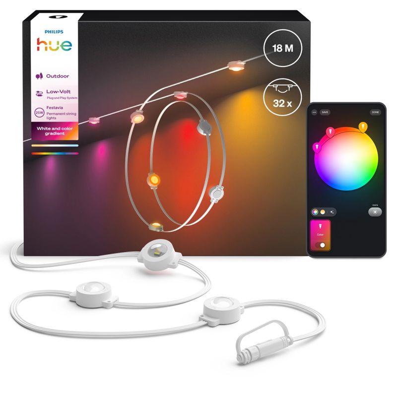 Girlanda Ogrodowa Festavia Philips HUE 18m IP65 32LED RGB Inteligentna Bluetooth White and Color Ambiance 1 szt.