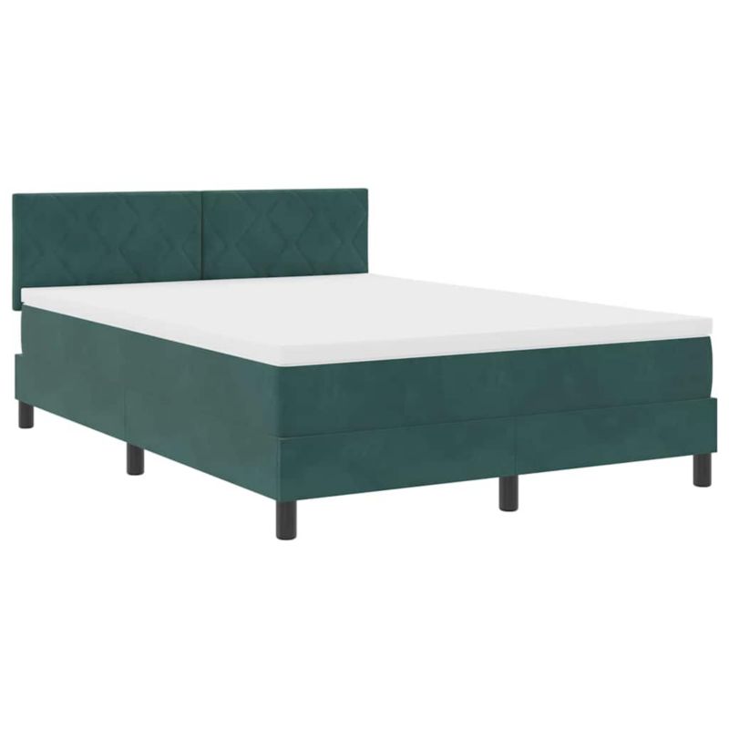 Łóżko z materacem WaszeMeble 135x190 cm Ciemna zieleń aksamit WM-3339239 1 szt.