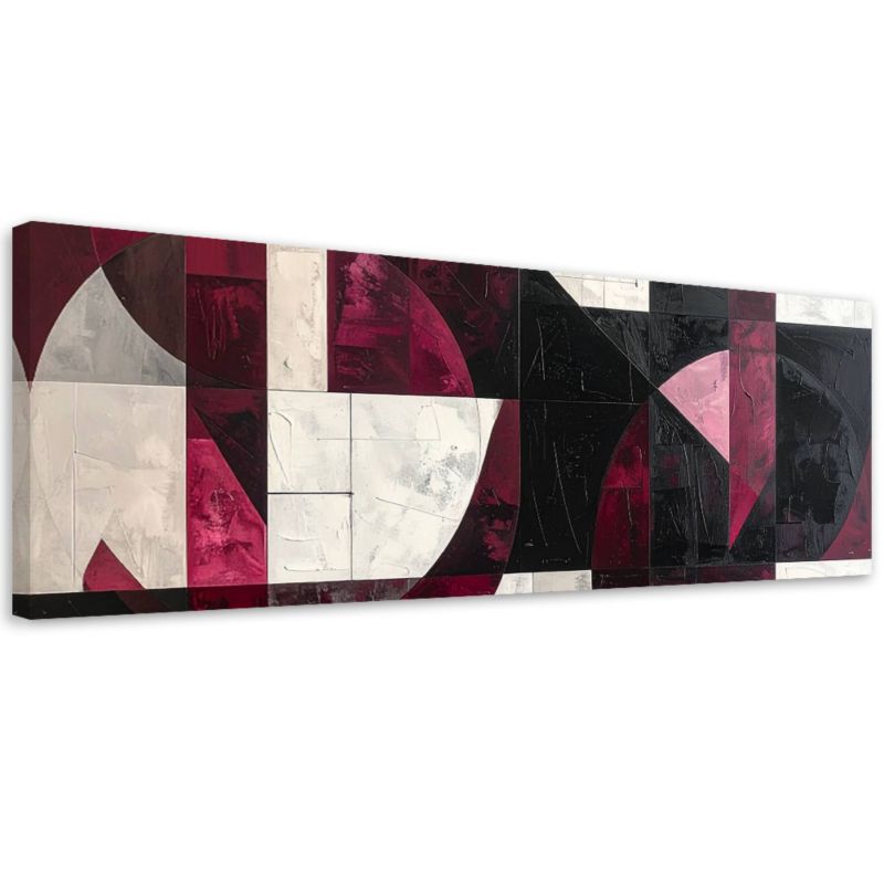 Obraz do salonu sypialni biura loftu Feeby Abstrakcja nowoczesna czerwony szary 150x50cm 1szt