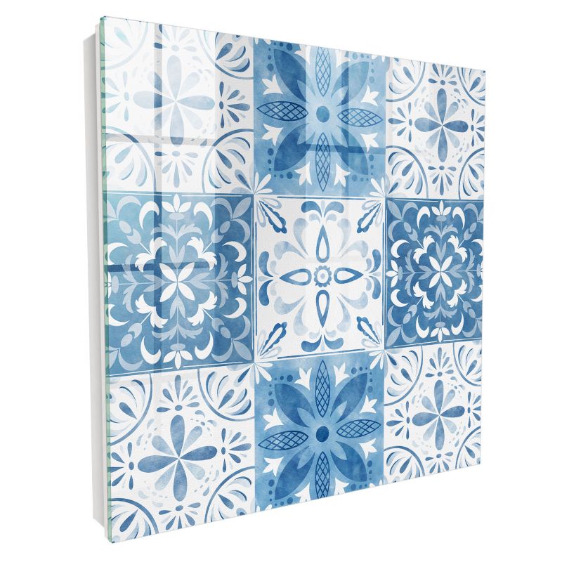 Metalowa Skrzynka Na Klucze Tulup 30x30 cm Geometryczne kafle 1 - Biała - Otwierana na lewo 1 szt.