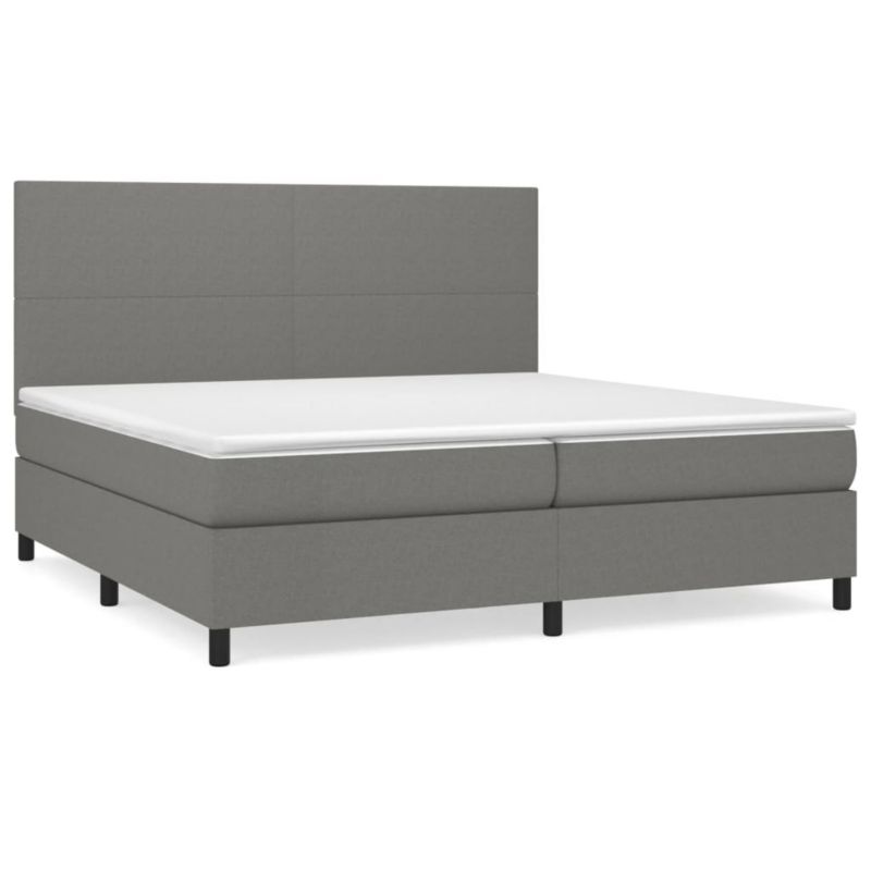 Łóżko z materacem WaszeMeble 200x220 cm Ciemnoszary tkanina WM-3141642 1 szt.