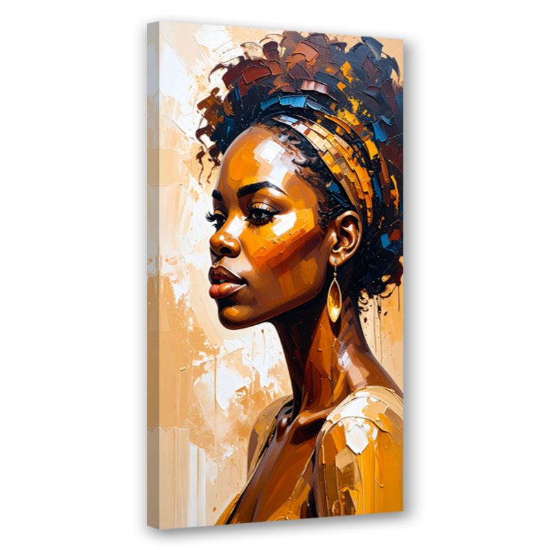 Obraz do salonu sypialni Feeby Portret afrykańskiej kobiety glamour 50x100cm 1szt