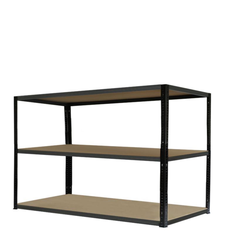 Regał metalowy MODO24 magazynowy warsztatowy czarno-grafitowy helios 90x150x45cm 3 półki po 175 kg 1 szt.