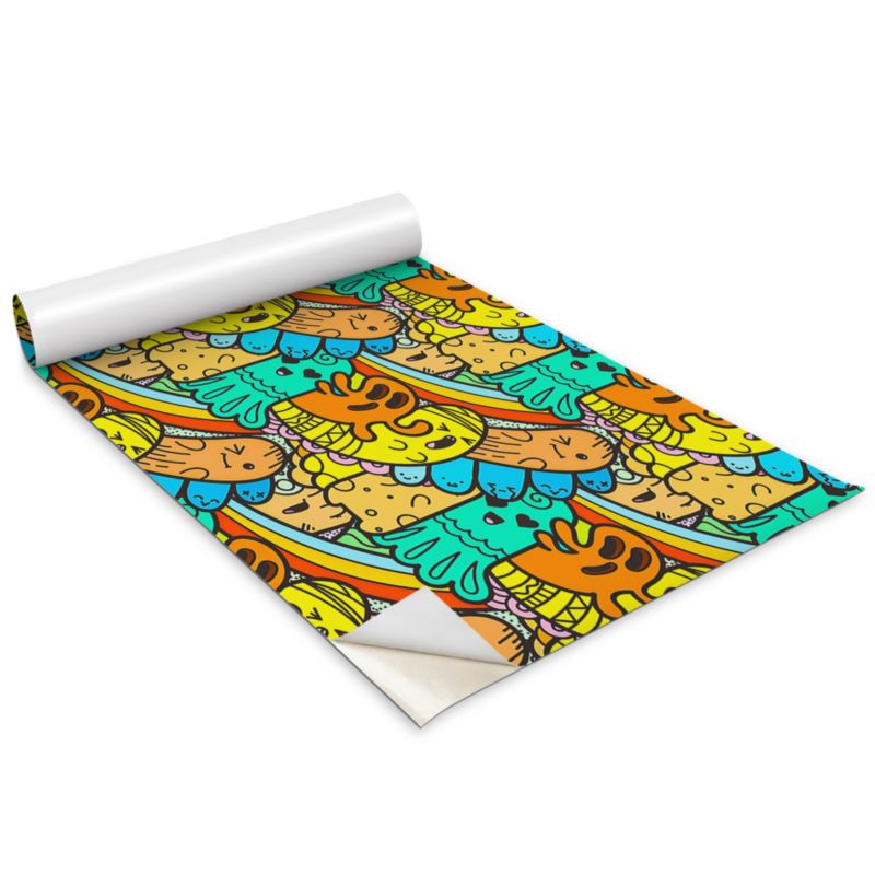 Folia Samoprzylepna Do Mebli Wallfluent 100x50 cm Słodkie potworki Matowa Okleina Dekoracyjna 1 rol.