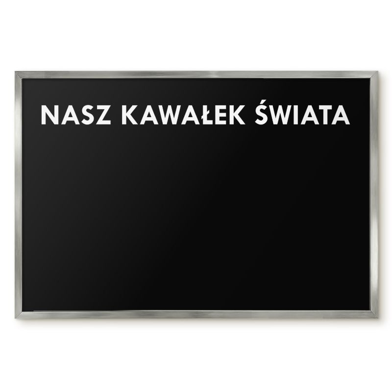 Tablica Magnetyczna Dekoracyjna Ścienna Tulup 60x40 cm Nasz kawałek świata 7 - Srebrna rama Do salonu, sypialni 1 szt.