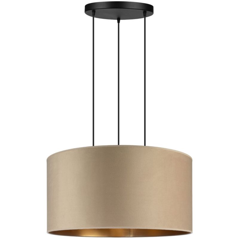 Lampa wisząca Tornado abażur welurowy XL 60cm cappuccino złoty 3xE27 1 szt.