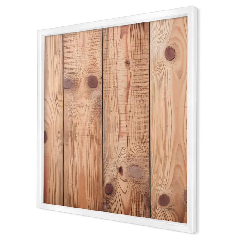Dekoracyjna tablica magnetyczna Wallfluent 50x50 Drewniane deski w białej ramie 1szt