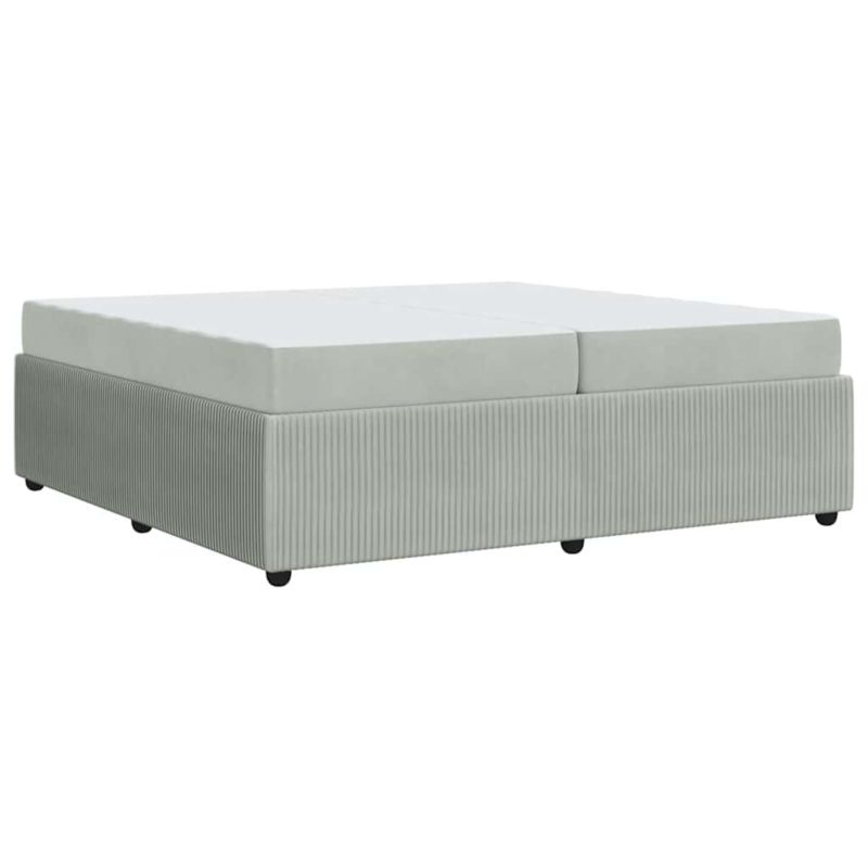 Łóżko Kontynentalne WaszeMeble z Materacem 200x200 cm Szare WM-3398438 1 szt.