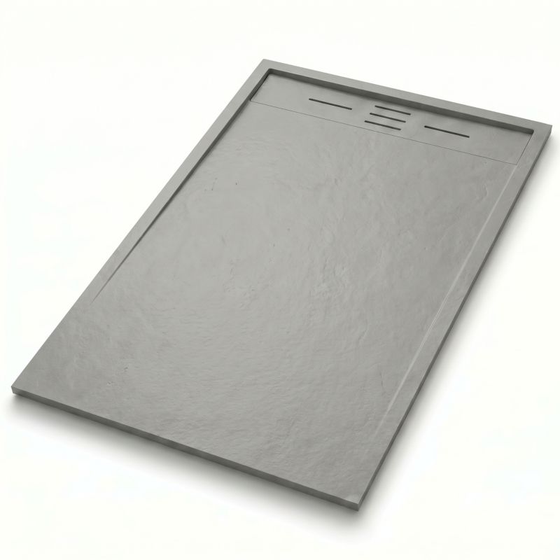 Brodzik TECHGLOBE 100x80 prysznicowy szary prostokątny docinany niski SMC + syfon 1 szt.