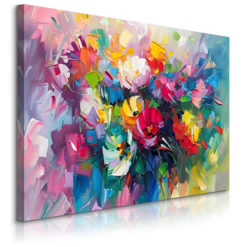 Obraz Muralo Kolorowe Malowane Polne Kwiaty 90x60 cm 1 szt.