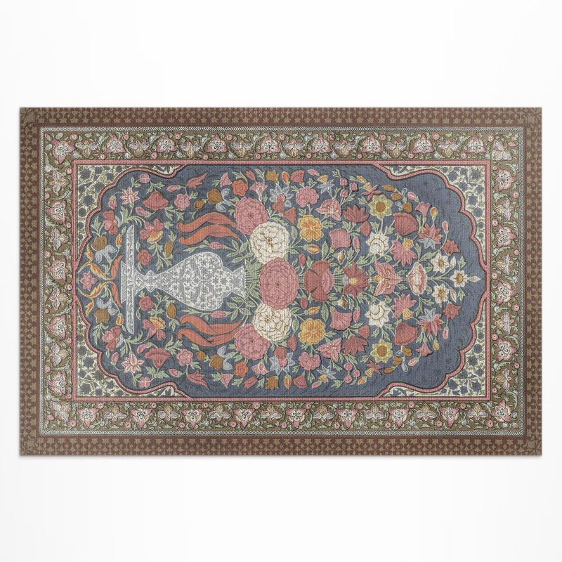 Zewnętrzny Dywan Winylowy Wallfluent 80x120 cm Bukiet kwiatów vintage imitacja tkaniny 1 szt.