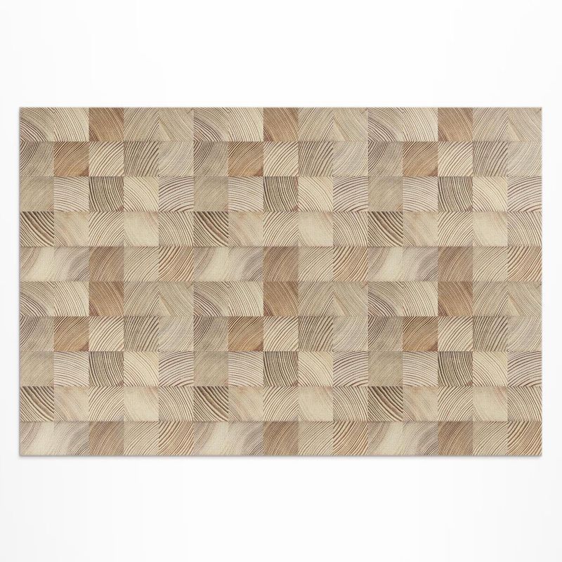 Balkonowy Dywan Winylowy UV Wallfluent 60x90 cm Drewniane kwadraty mozaika słoi drzew 1 szt.