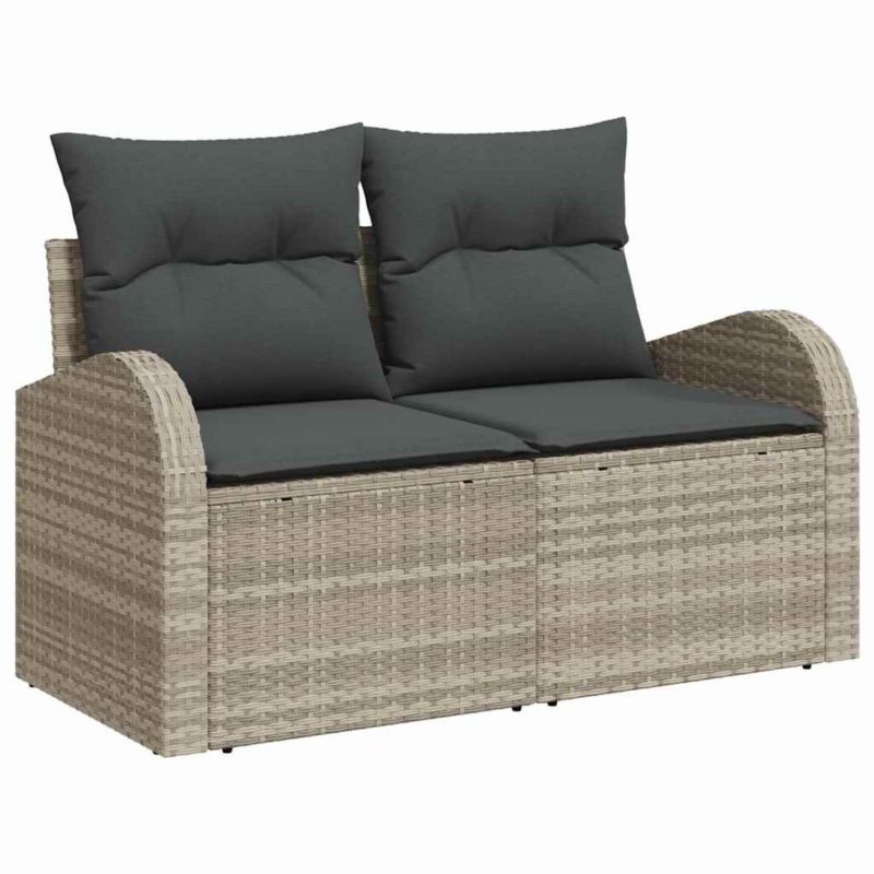 Sofa ogrodowa WaszeMeble z technorattanu szara z poduszkami WM-42006747 1 szt.