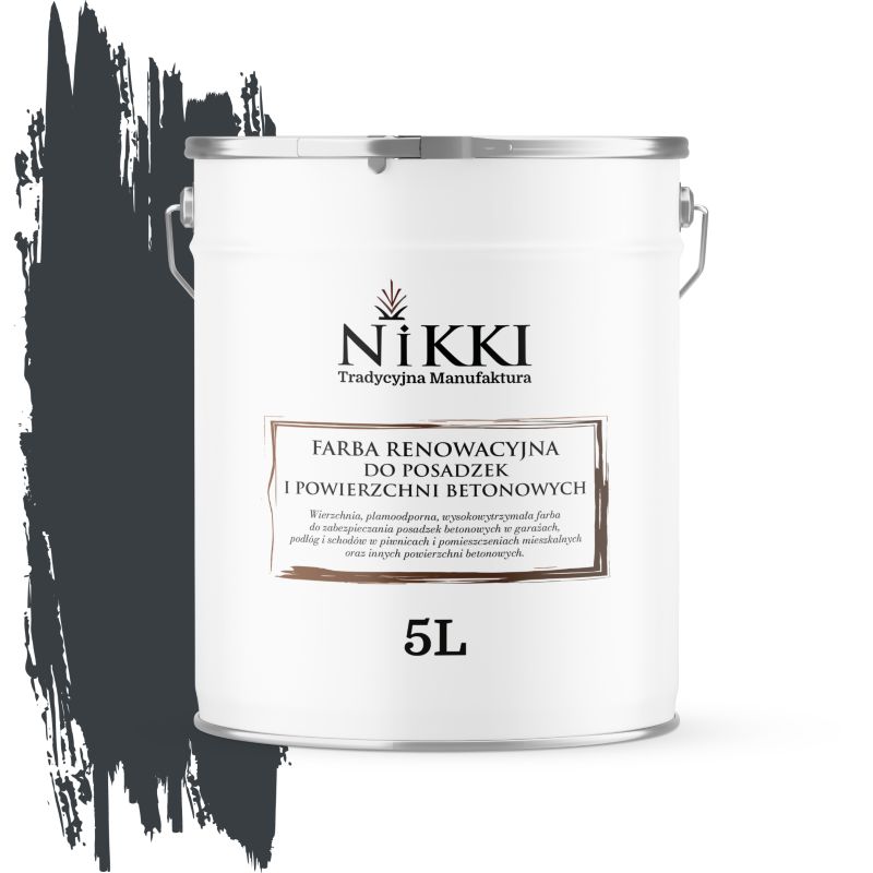 Farba Renowacyjna do Posadzek Podłóg Betonowych NIKKI Antracyt RAL7016 Satyna 5L