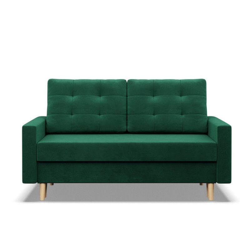 Sofa TYLETEGOTU na nóżkach MILO velvet butelkowa zieleń 1 szt