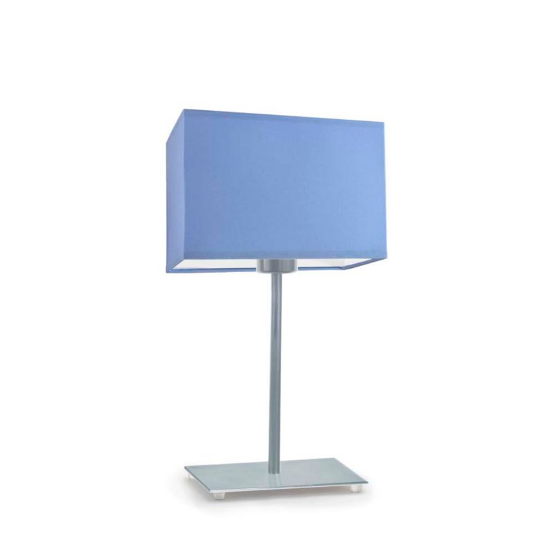 Lampka Nocna Volta Light Factory Moto Abażur Srebrny/Niebieski Prostokąt 1xE27 1szt.