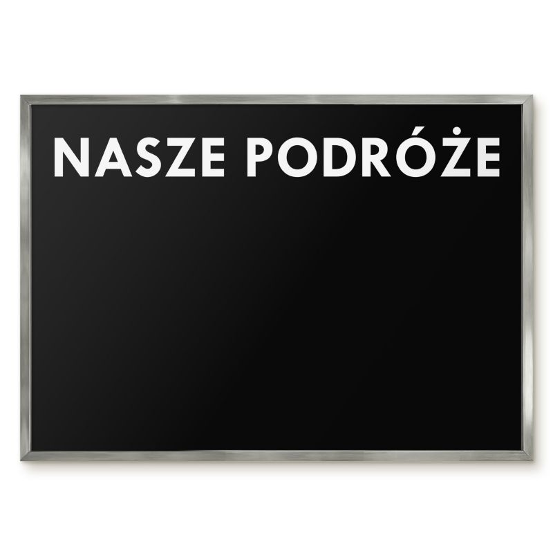 Tablica Na Magnesy Tulup 70x50 cm Nasze podróże 7 - Srebrna rama Do salonu, sypialni 1 szt.