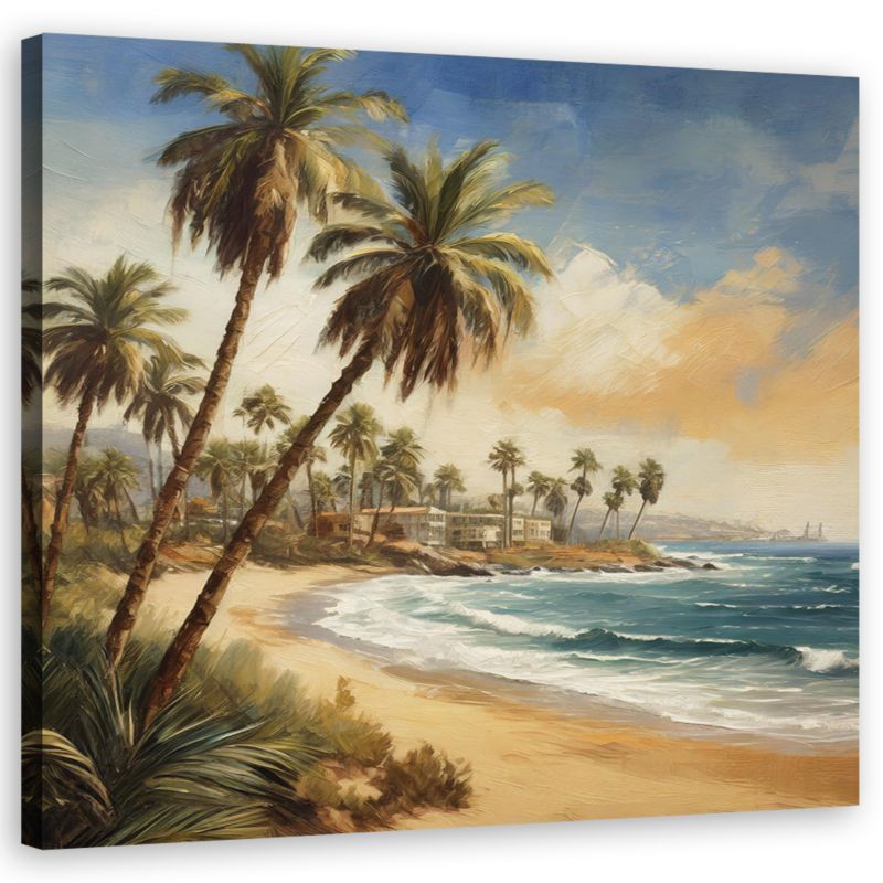 Obraz do salonu Feeby Palmy Morze Tropikalny krajobraz 40x40cm 1szt