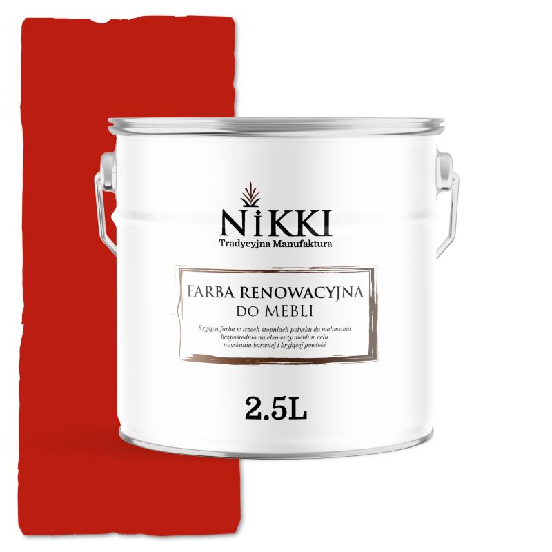 Farba do Mebli Kuchennych Renowacyjna NIKKI Czerwony RAL3020 Półmat 2.5L