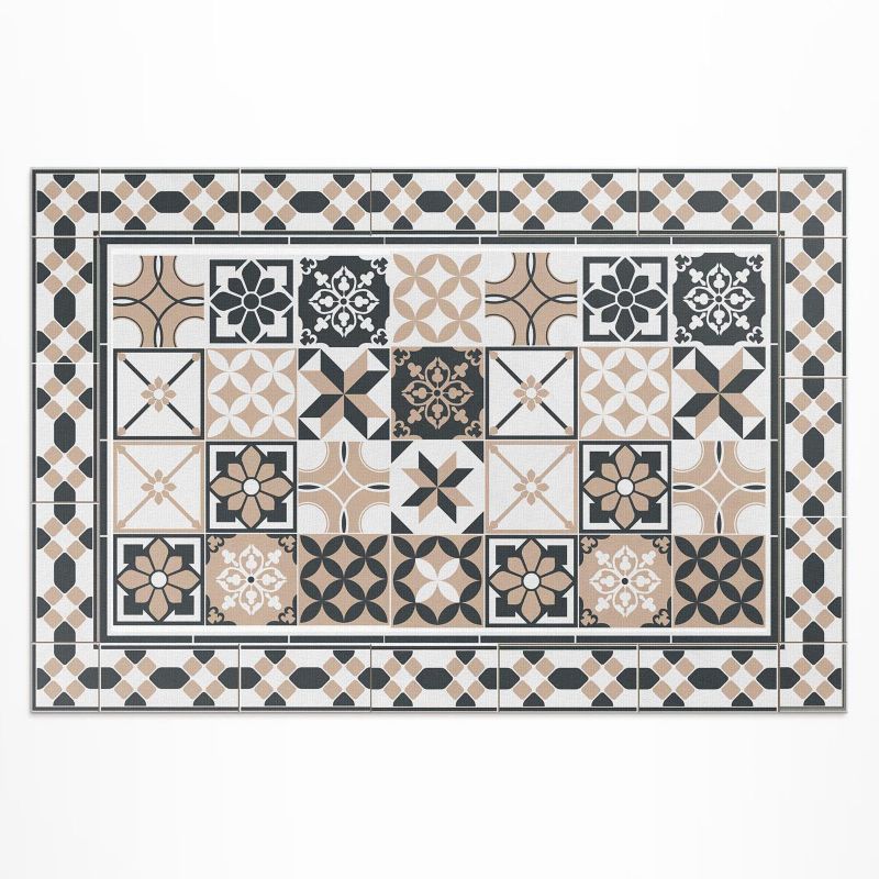 Winylowy Chodnik Zewnętrzny Wallfluent 120x180 cm Trójkolorowa geometria dekoracyjne kafelki 1 szt.